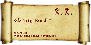 Kőnig Kunó névjegykártya